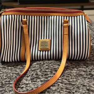 Dooney & Bourke Navy and White Striped Crossbody Bag